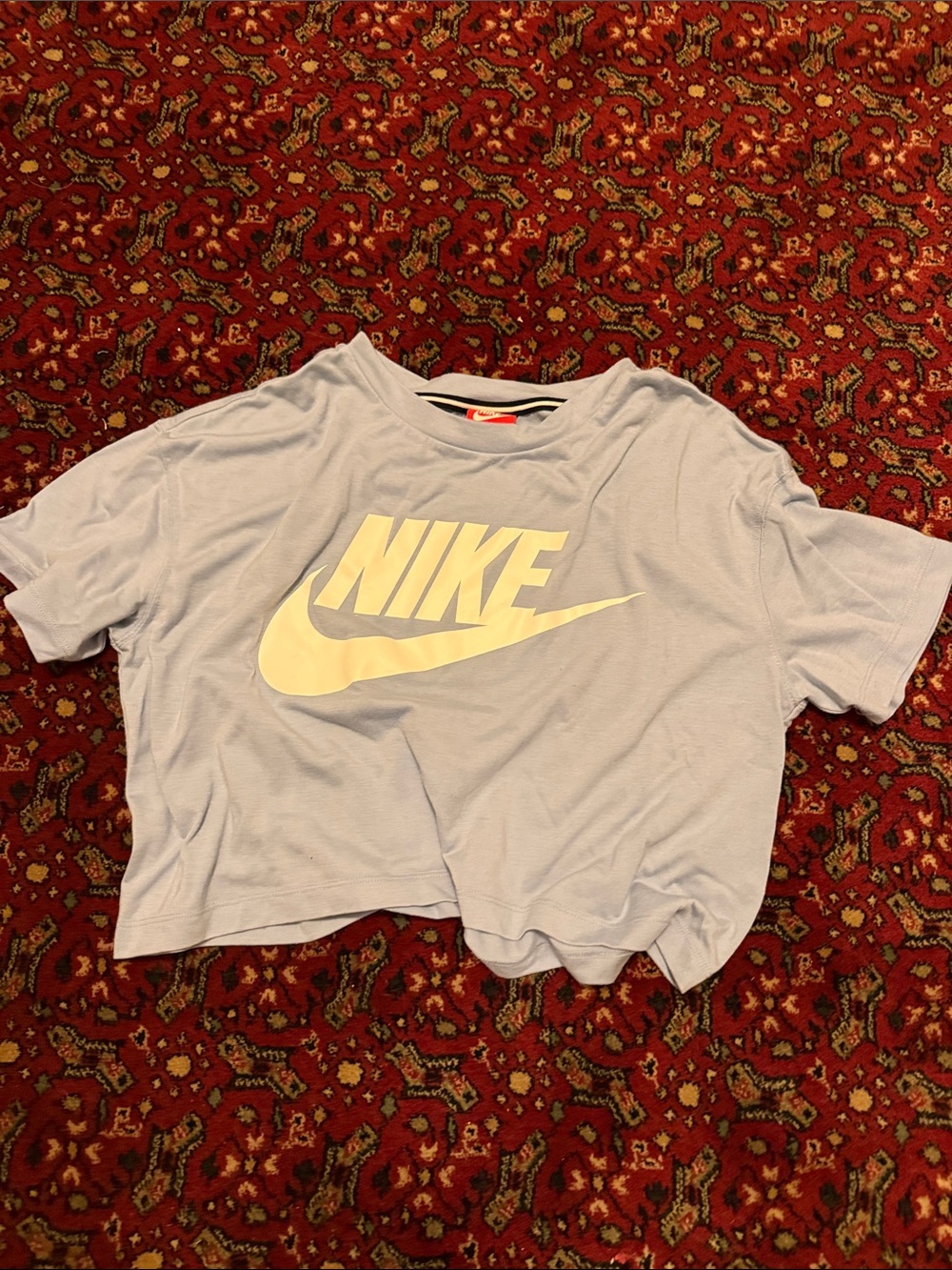 Nike Pastel Blue Cropped Logo Tee